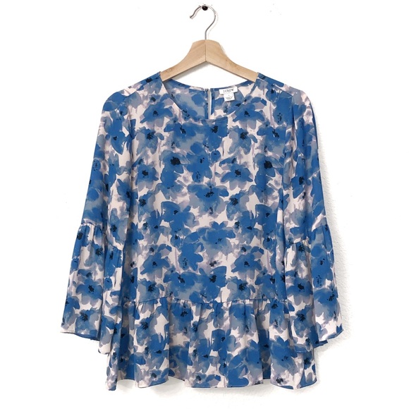 J. Crew Printed Floral Bell Sleeve Top - Picture 3 of 8
